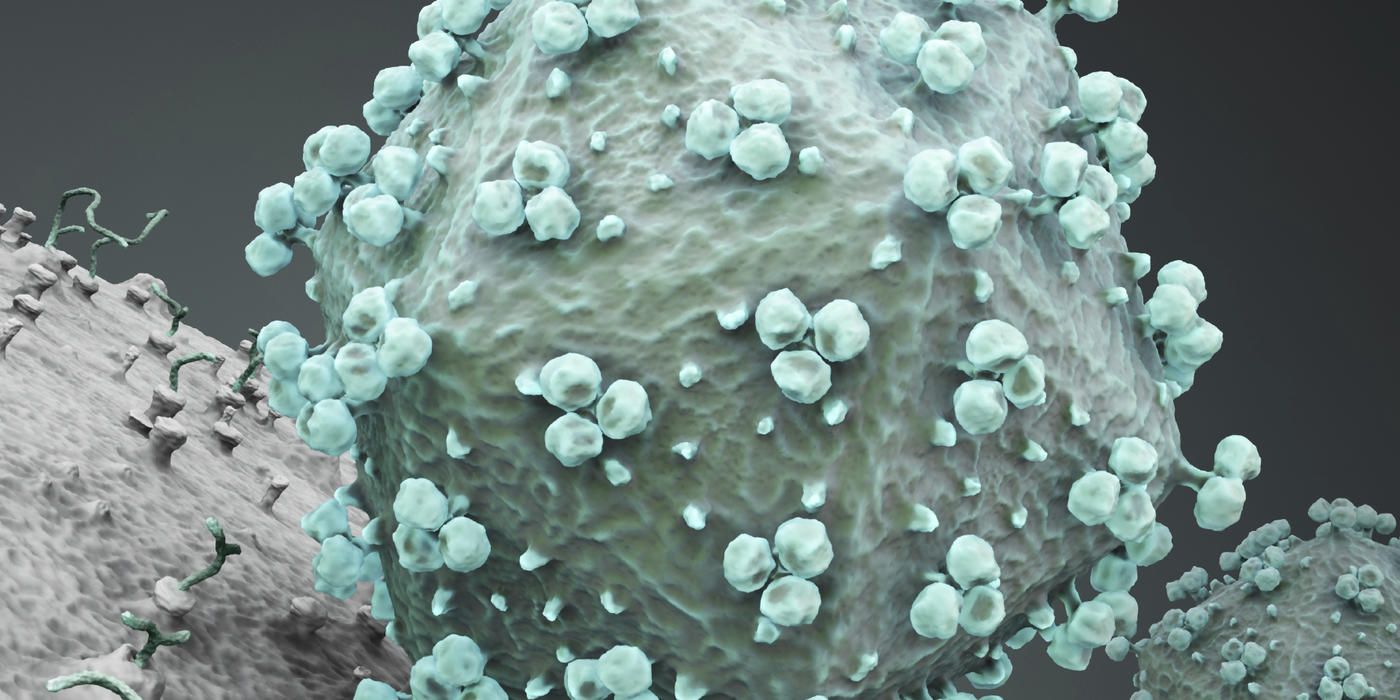 rendering of HIV virus