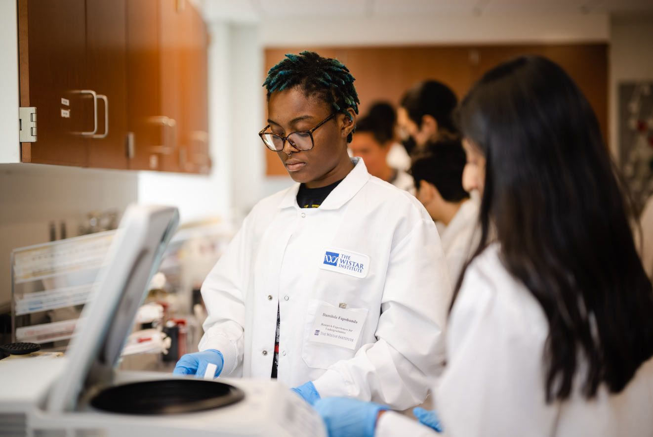 students testing samples in lab