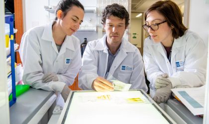 Alessandro and student in lab